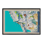 Southern California 1970 Shaded Relief Map - Muir Way - Vintage Relief