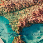 Spain and Portugal 1964 Shaded Relief Map - Muir Way - Vintage Relief