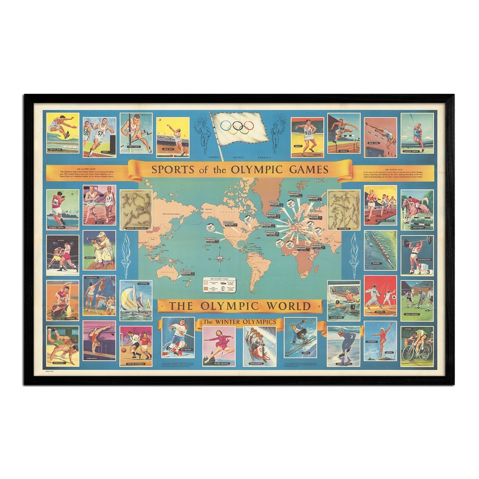 Sports of the Olympic Games - Muir Way - Vintage Map