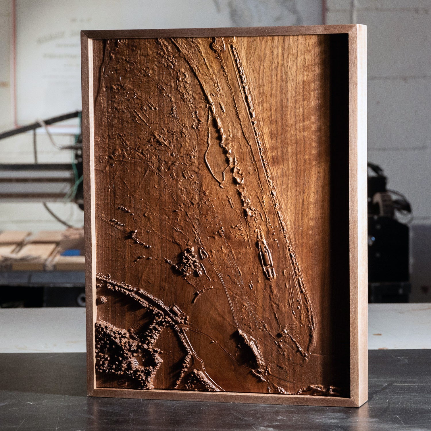 St Andrews, Scotland – 3D Wood - Carved Map - Muir Way - Custom