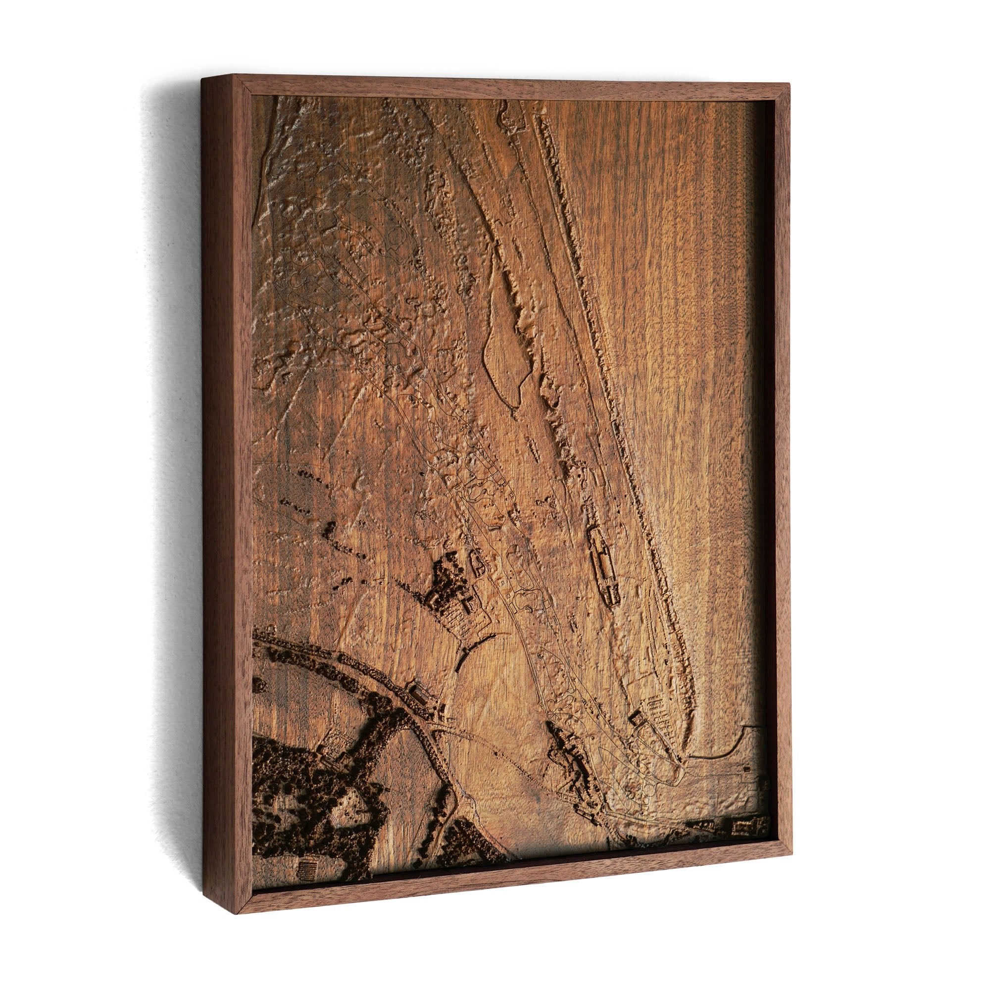 St Andrews, Scotland – 3D Wood - Carved Map - Muir Way - Custom