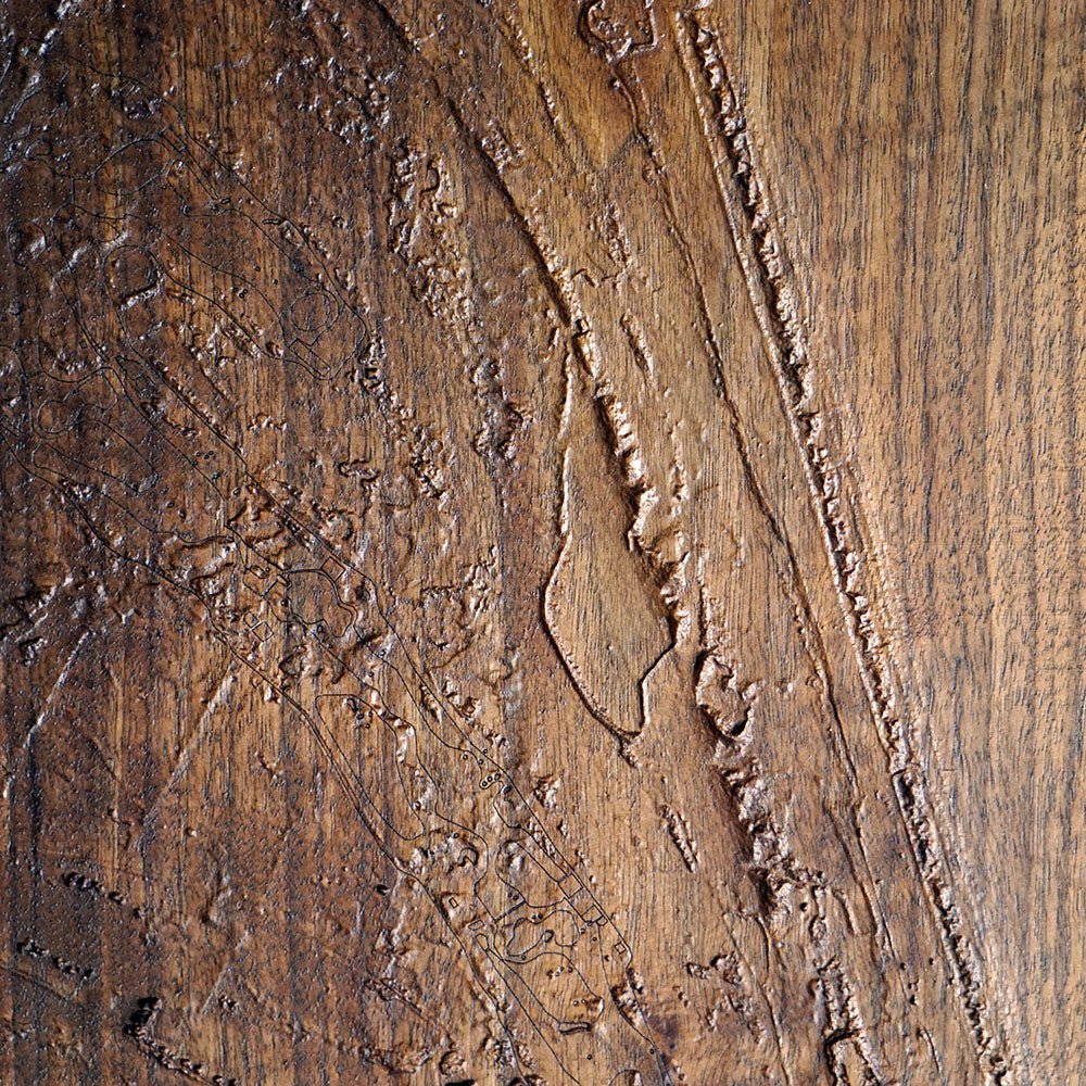 St Andrews, Scotland – 3D Wood - Carved Map - Muir Way - Custom