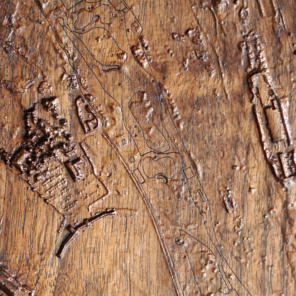 St Andrews, Scotland – 3D Wood - Carved Map - Muir Way - Custom