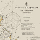 Straits of Florida Nautical Chart 1933 - Muir Way - Vintage Map