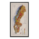 Sweden 1910 Shaded Relief Map - Muir Way - Vintage Relief
