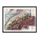 Switzerland 1911 Shaded Relief Map - Muir Way - Vintage Relief