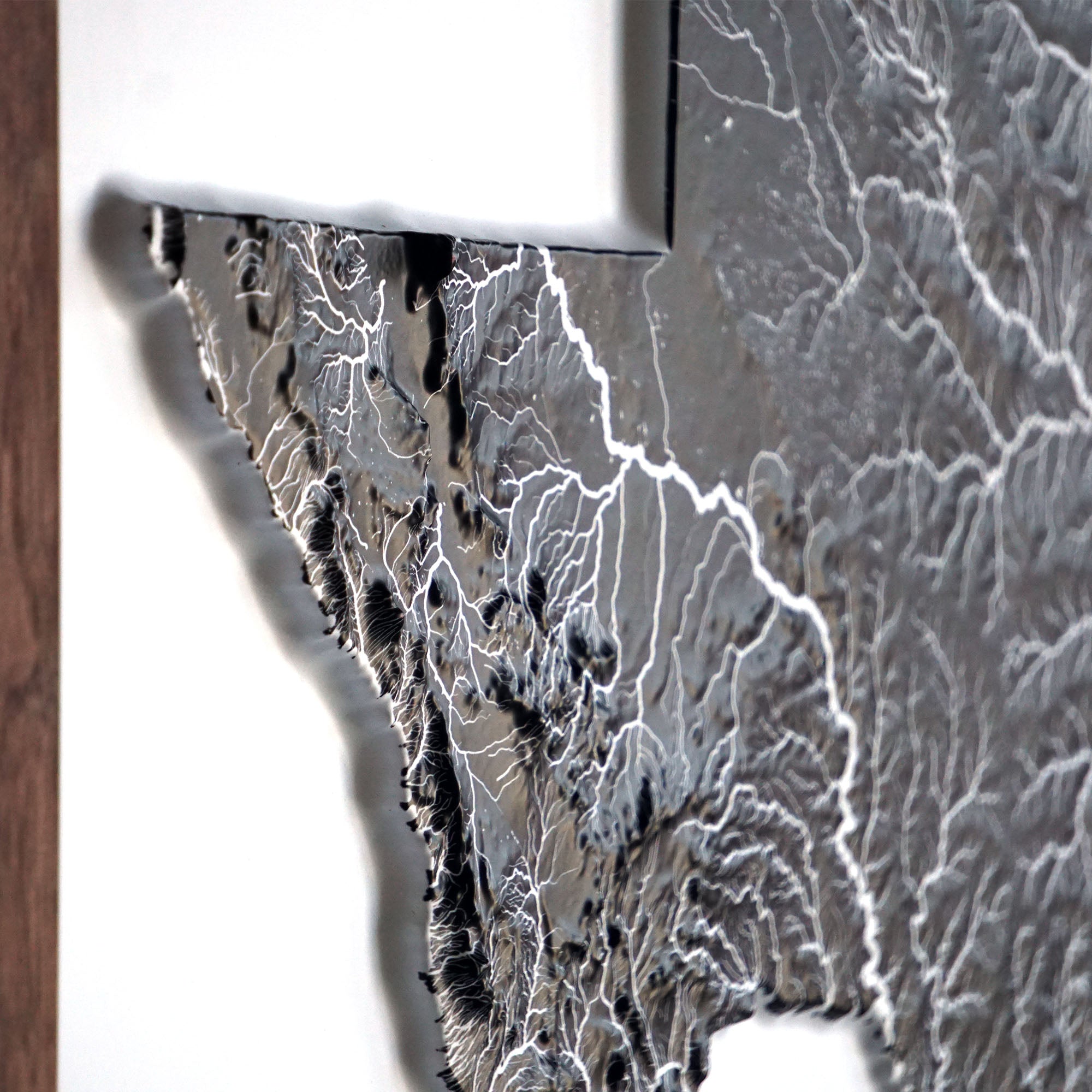 Texas Hydrological - 3D Raised Relief Map - Muir Way - 3D