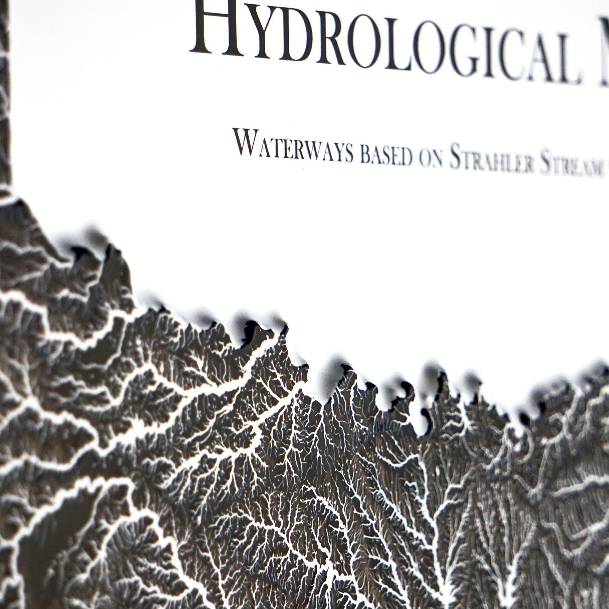 Texas Hydrological - 3D Raised Relief Map - Muir Way - 3D