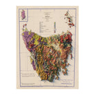 Tasmania 1947 Shaded Relief Map - Muir Way - Vintage Relief