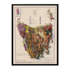 Tasmania 1947 Shaded Relief Map - Muir Way - Vintage Relief
