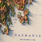 Tasmania 1947 Shaded Relief Map - Muir Way - Vintage Relief