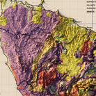 Tasmania 1947 Shaded Relief Map - Muir Way - Vintage Relief