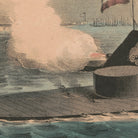 Terrific Combat between the Monitor 2 Guns & Merrimac 10 Guns - Muir Way - Vintage Map