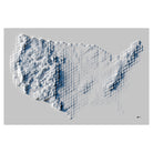 USA Tessellated Shaded Relief Map - Muir Way - Vintage Relief