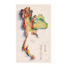 Thailand 1969 Shaded Relief Map - Muir Way - Vintage Relief