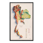 Thailand 1969 Shaded Relief Map - Muir Way - Vintage Relief