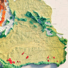 Thailand 1969 Shaded Relief Map - Muir Way - Vintage Relief