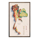 Thailand 1969 Shaded Relief Map - Muir Way - Vintage Relief