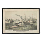 The First Battle between Iron Ships of War - Muir Way - Vintage Map