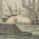 The First Battle between Iron Ships of War - Muir Way - Vintage Map