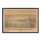 The Naval Engagement between the Merrimac and the Monitor at Hampton Roads - Muir Way - Vintage Map