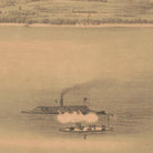 The Naval Engagement between the Merrimac and the Monitor at Hampton Roads - Muir Way - Vintage Map