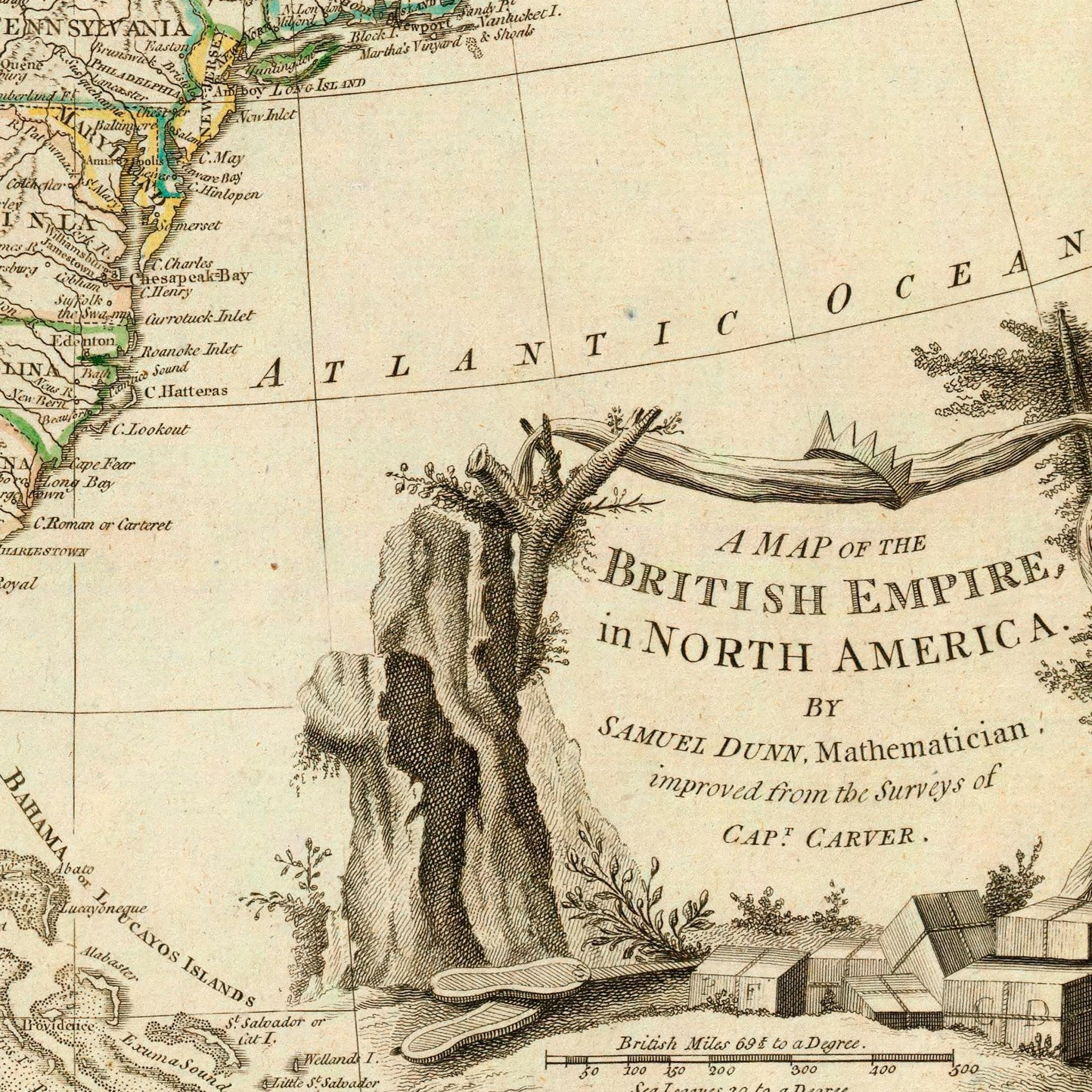 British Empire in North America 1776 Map - Muir Way - Vintage Map