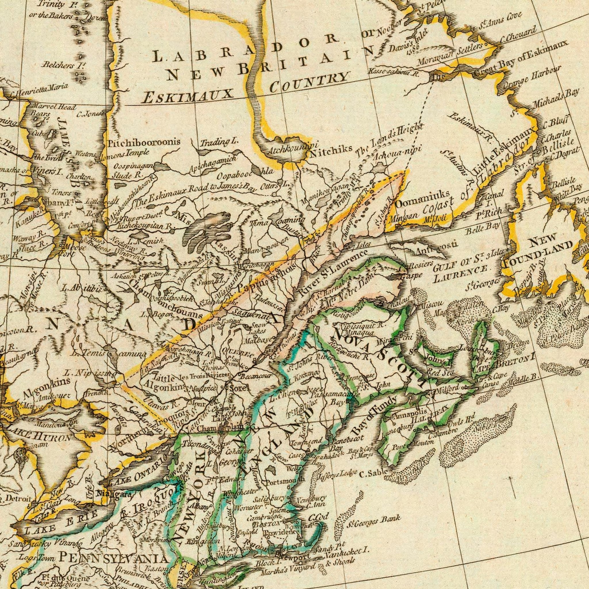 British Empire in North America 1776 Map - Muir Way - Vintage Map