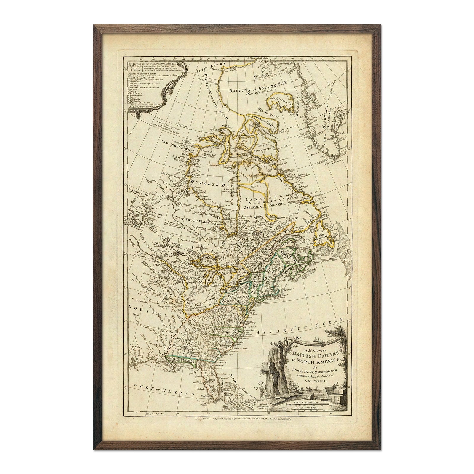 British Empire in North America 1776 Map - Muir Way - Vintage Map