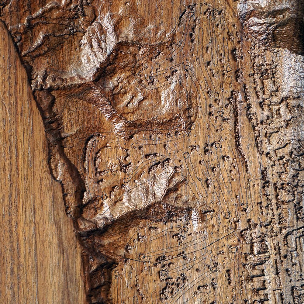 Torrey Pines, California – 3D Wood - Carved Map - Muir Way - Custom