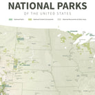 US National Parks Shaded Relief Map - Muir Way - Natural Atlas