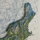 USA 1931 3D Raised Relief Map - Muir Way - 3D