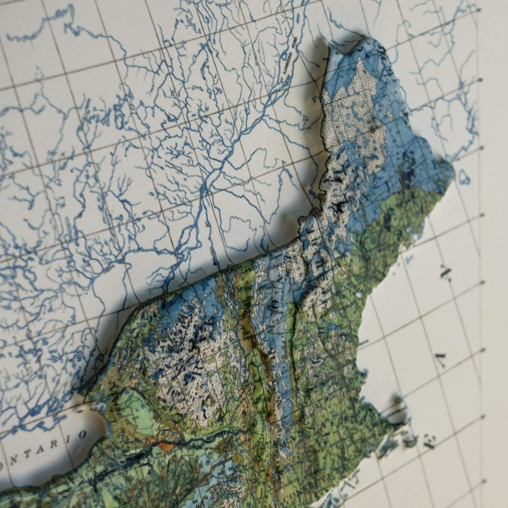 USA 1931 3D Raised Relief Map - Muir Way - 3D