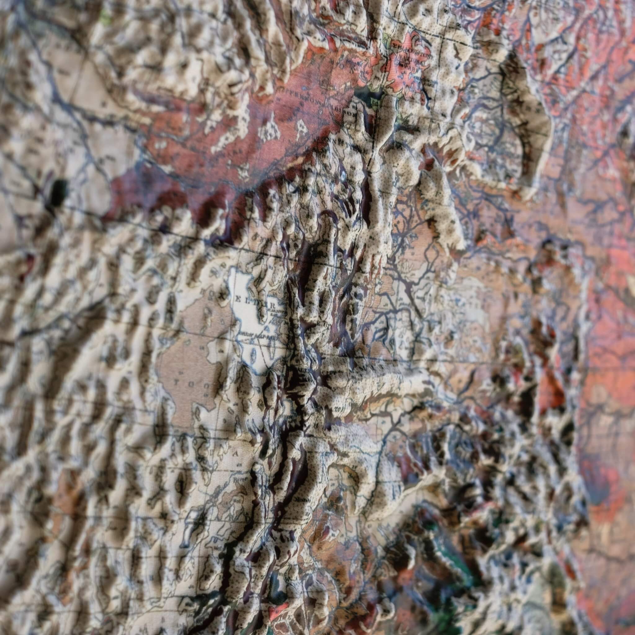 USA 1931 3D Raised Relief Map - Muir Way - 3D