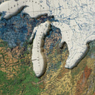 USA 1931 3D Raised Relief Map - Muir Way - 3D