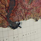 USA 1931 3D Raised Relief Map - Muir Way - 3D