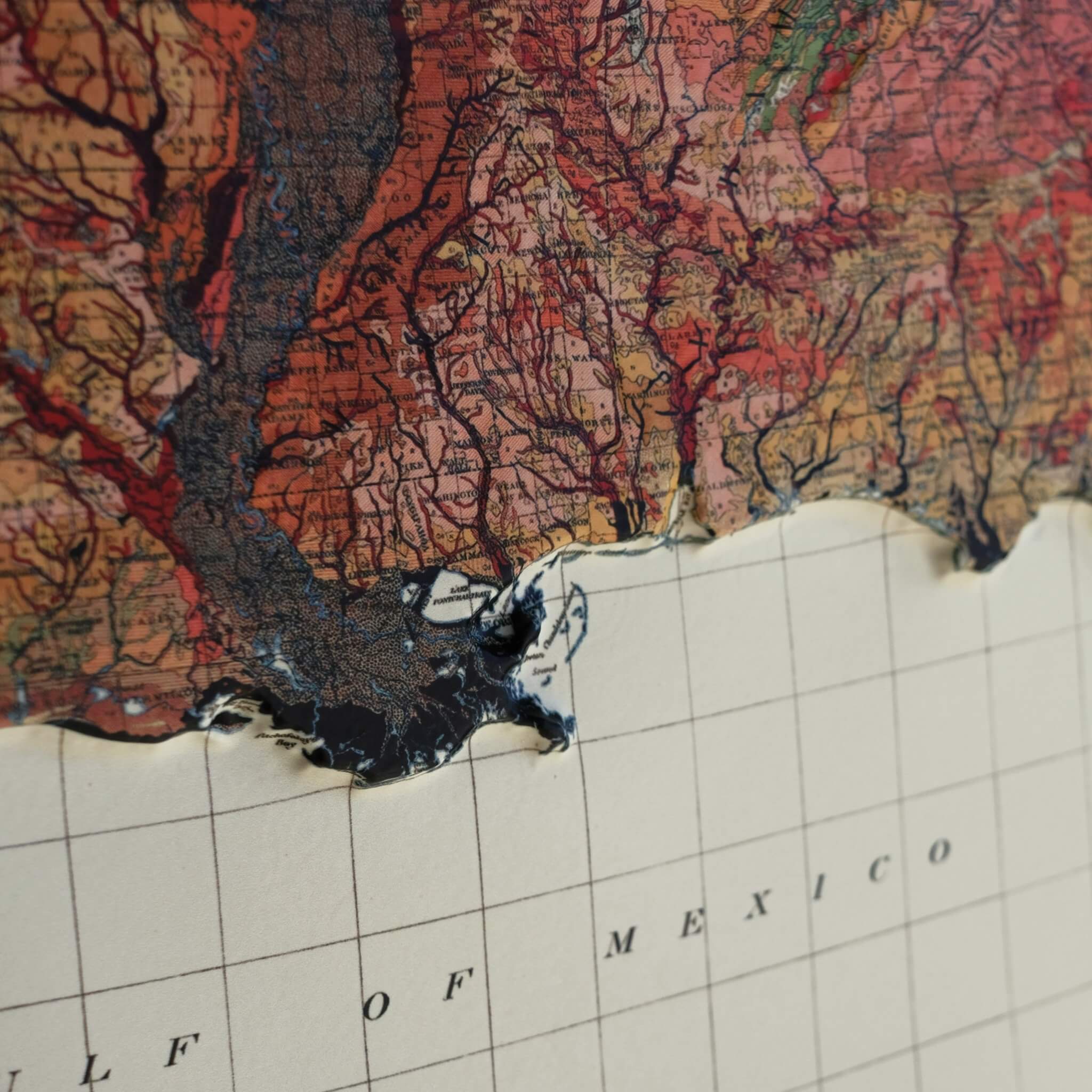 USA 1931 3D Raised Relief Map - Muir Way - 3D