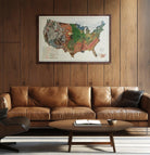 USA 1931 3D Raised Relief Map - Muir Way - 3D