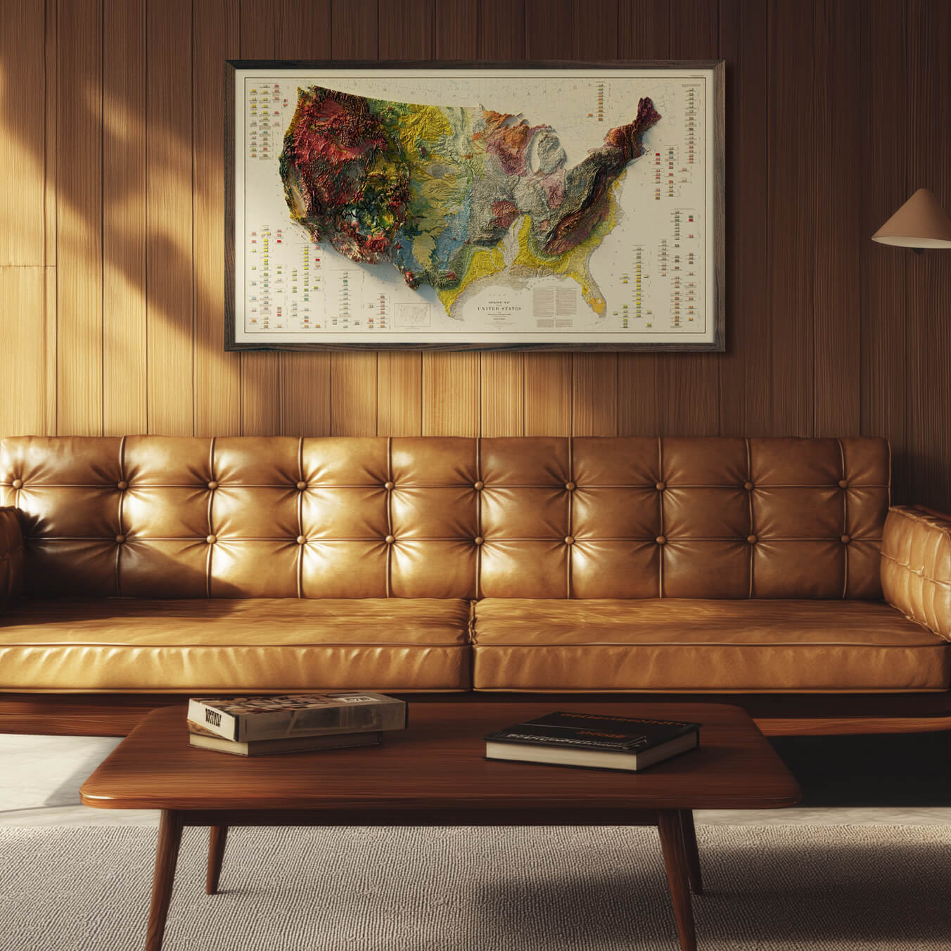 USA Geological 1932 Shaded Relief Map - Muir Way - Vintage Relief