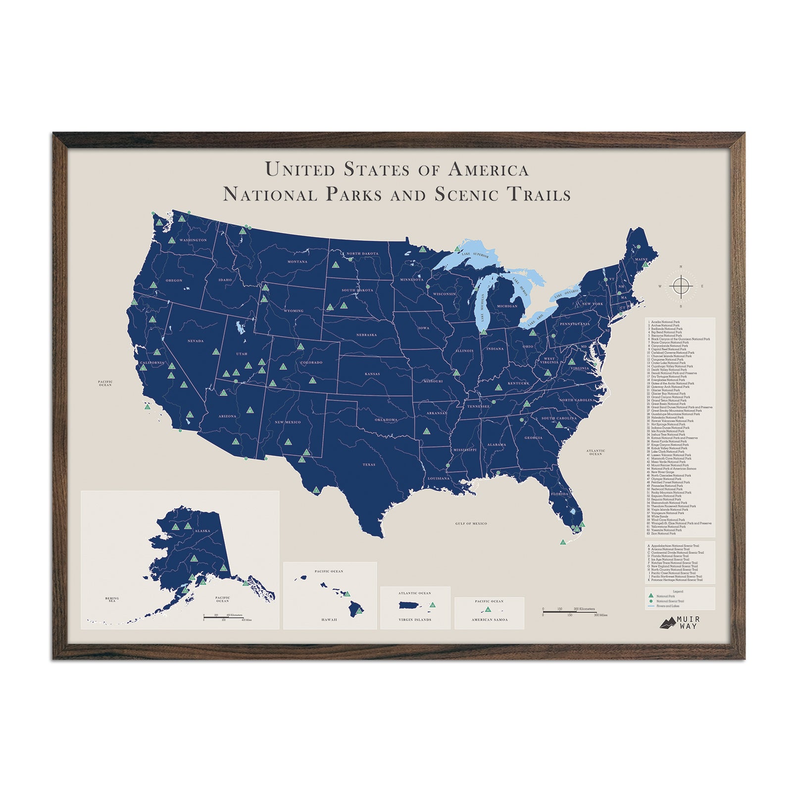 USA National Parks Map - Muir Way - National Park