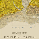 USA Quadrant SE 1932 Shaded Relief Map - Muir Way - Vintage Relief