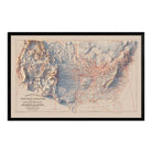 USA Railroad 1884 Shaded Relief Map - Muir Way - Vintage Relief