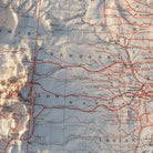 USA Railroad 1884 Shaded Relief Map - Muir Way - Vintage Relief