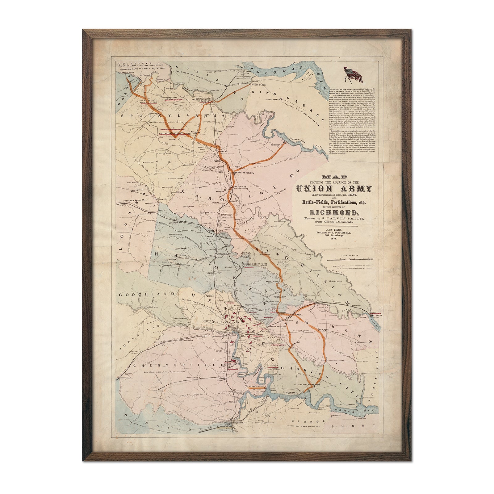 Union Army Map of Richmond - Muir Way - Vintage Map