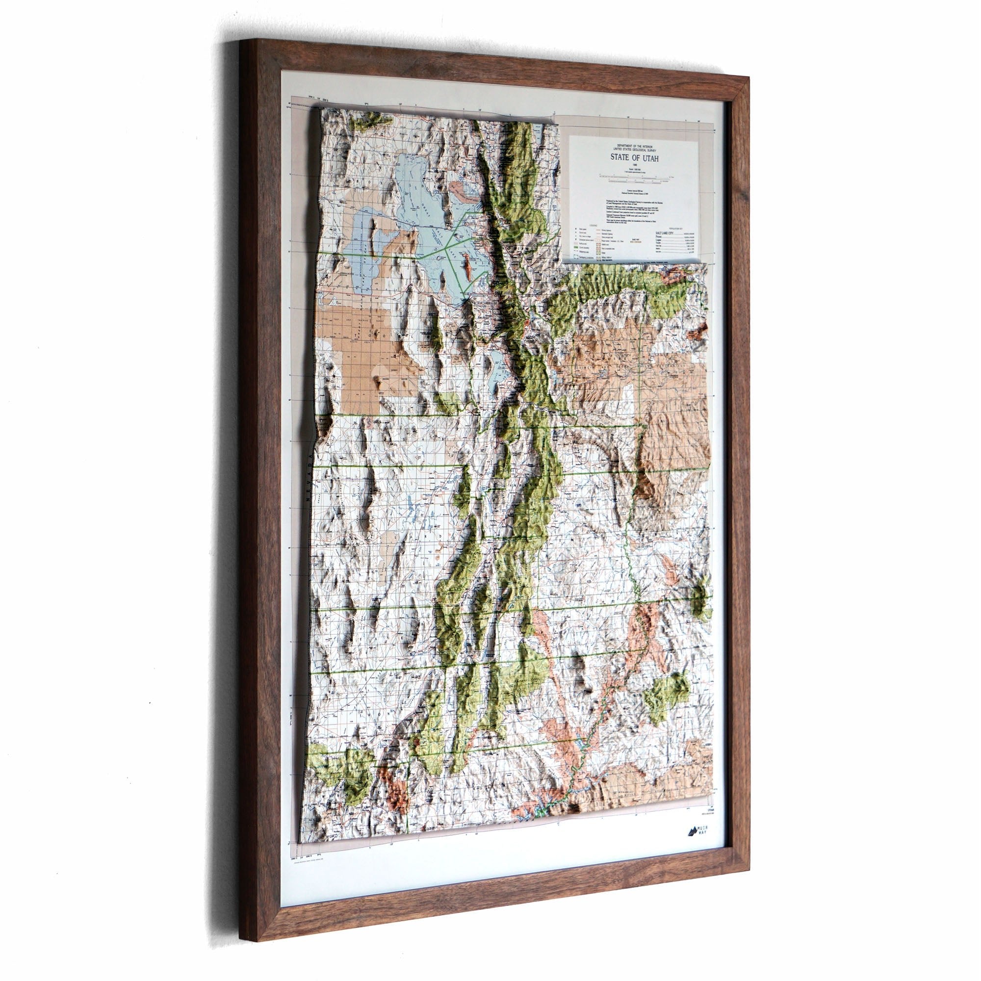 Utah 1988 3D Raised Relief Map - Muir Way - 3D