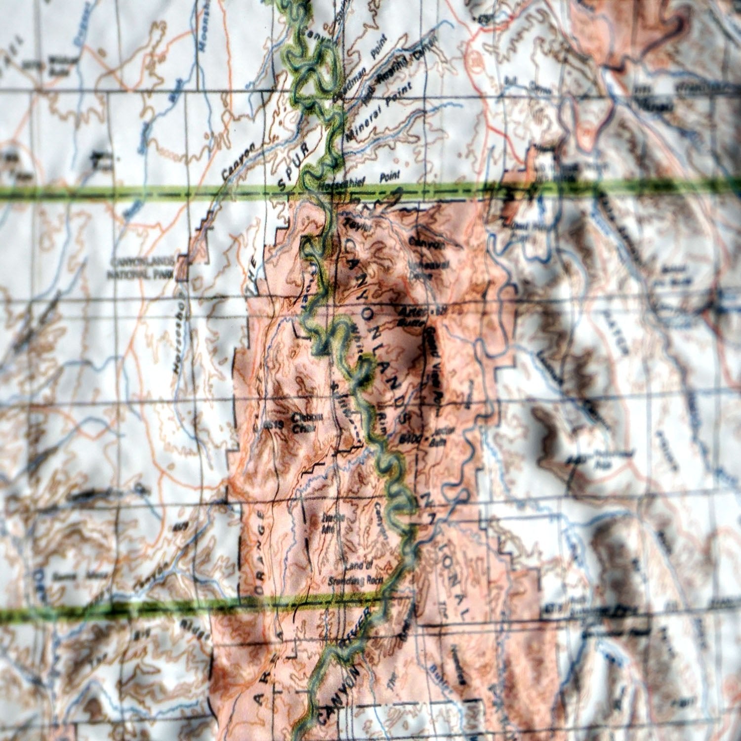 Utah 1988 3D Raised Relief Map - Muir Way - 3D