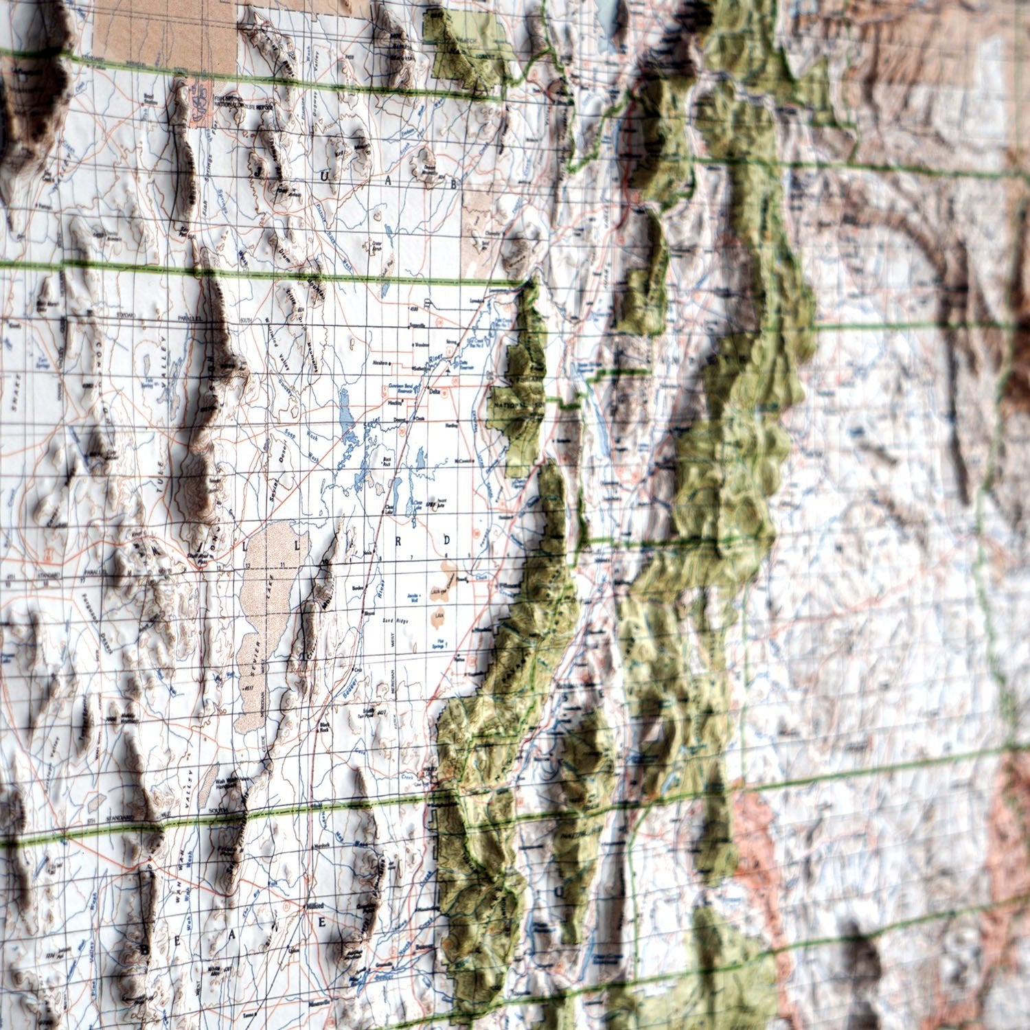 Utah 1988 3D Raised Relief Map - Muir Way - 3D