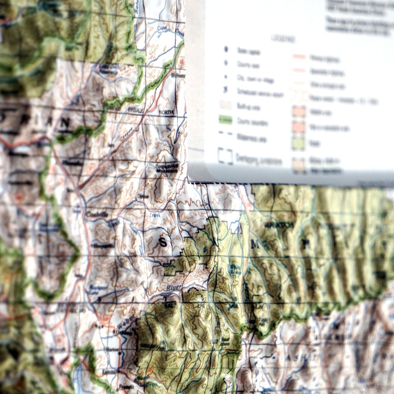 Utah 1988 3D Raised Relief Map - Muir Way - 3D
