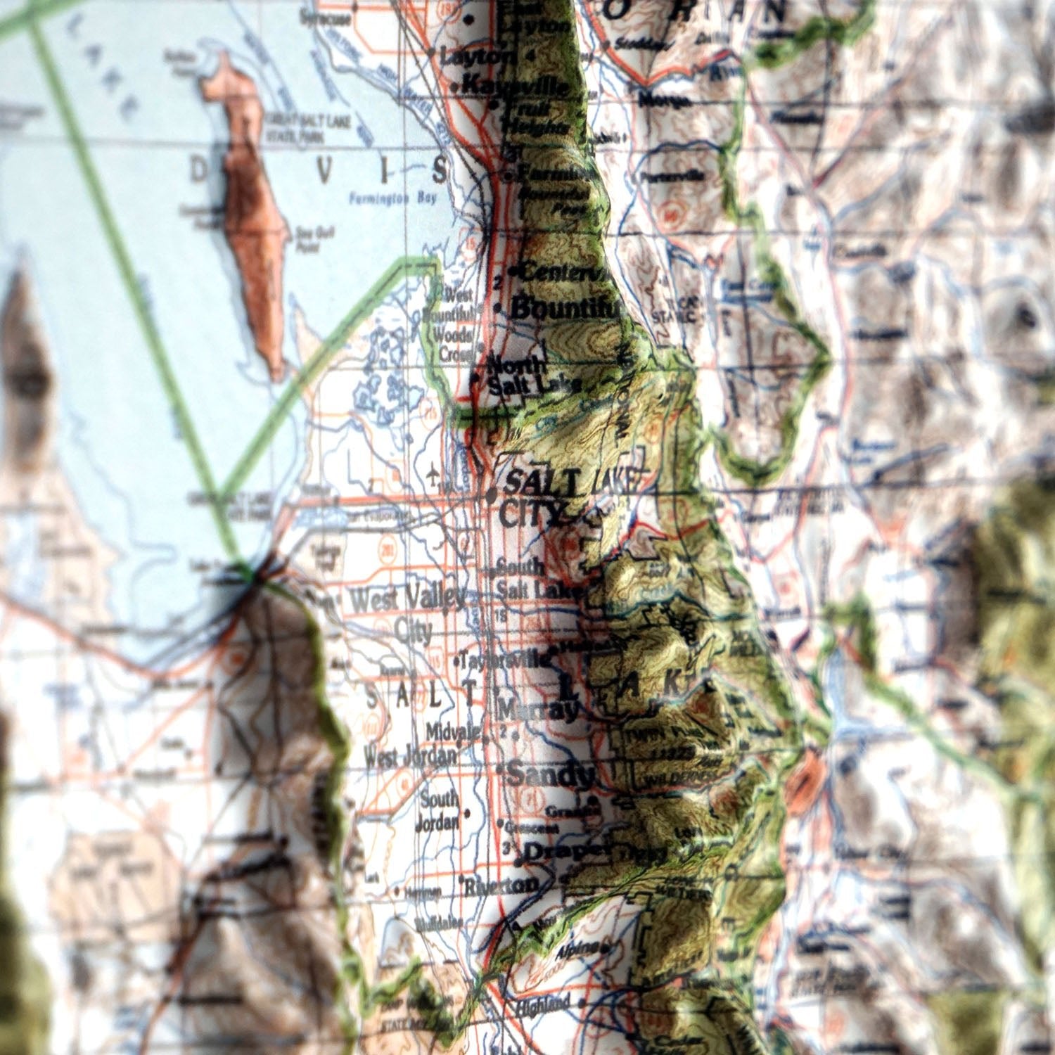 Utah 1988 3D Raised Relief Map - Muir Way - 3D