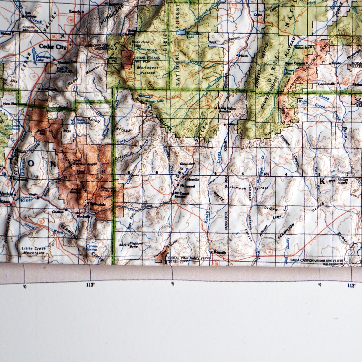 Utah 1988 3D Raised Relief Map - Muir Way - 3D
